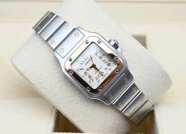 Cartier Santos Galbée 2423 (Unknown (random serial)) - White dial 24 mm Gold/Steel case