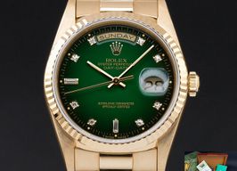 Rolex Day-Date 36 18238 (1991) - Green dial 36 mm Yellow Gold case