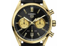 TAG Heuer Carrera CBN2044.FC8313 (2024) - Zwart wijzerplaat 42mm Geelgoud