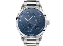 Glashütte Original PanoReserve 1-65-01-26-12-71 (2024) - Blauw wijzerplaat 40mm Staal