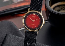 Rolex Cellini 4112 (1976) - Red dial 32 mm Yellow Gold case