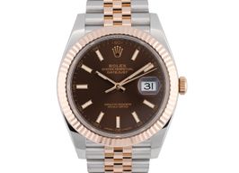 Rolex Datejust 41 126331 (2018) - Bruin wijzerplaat 41mm Goud/Staal