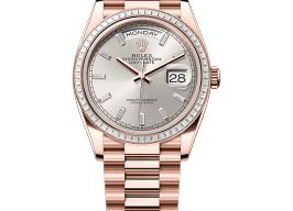 Rolex Day-Date 36 128395TBR (2025) - Zilver wijzerplaat 36mm Roségoud