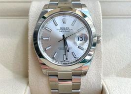 Rolex Datejust 41 126300 (2021) - Zilver wijzerplaat 48mm Staal