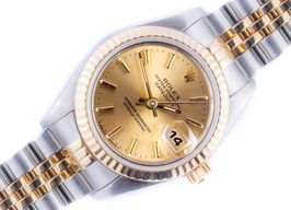 Rolex Lady-Datejust 69173 (1996) - Champagne wijzerplaat 26mm Goud/Staal