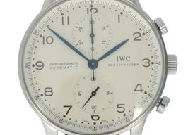 IWC Portuguese Chronograph IW371417 (2003) - Wit wijzerplaat 41mm Staal