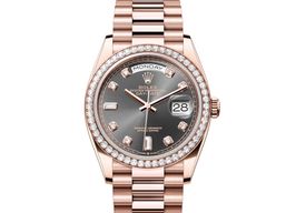 Rolex Day-Date 36 128345RBR-0052 (2024) - Grey dial 36 mm Rose Gold case