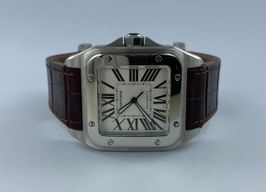 Cartier Santos 100 2656 (Voor 1900) - Zilver wijzerplaat 38mm Staal