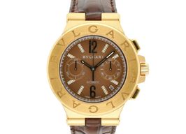 Bulgari Diagono DG 40 G CH (2008) - Bruin wijzerplaat 40mm Witgoud