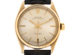Rolex Oyster Perpetual Date 6535 (1937) - Zilver wijzerplaat 34mm Geelgoud
