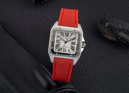 Cartier Santos 100 W20106X8 (2011) - White dial 33 mm Steel case