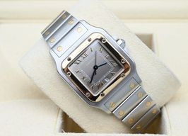 Cartier Santos Galbée 1566 (2009) - Grey dial 29 mm Gold/Steel case