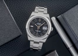 Rolex Datejust II 116300 (Onbekend (willekeurig serienummer)) - Zwart wijzerplaat 41mm Staal