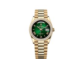 Rolex Day-Date 36 128348RBR (2025) - Green dial 36 mm Yellow Gold case