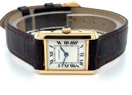 Cartier Tank Louis Cartier 866001 (Unknown (random serial)) - Silver dial 20 mm Yellow Gold case