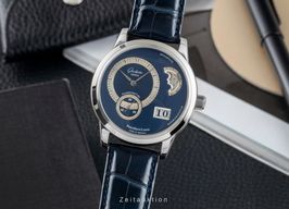 Glashütte Original PanoMaticDate 1-90-02-05-02-04 (Onbekend (willekeurig serienummer)) - Blauw wijzerplaat 39mm Staal