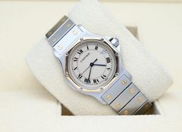 Cartier Santos 187902 (Onbekend (willekeurig serienummer)) - Beige wijzerplaat 30mm Goud/Staal