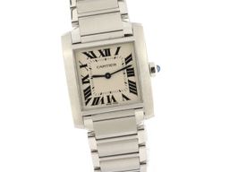 Cartier Tank Française WSTA0005 (2017) - Zilver wijzerplaat 30mm Staal