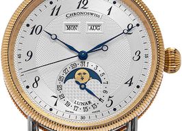 Chronoswiss Lunar CH-9322 (2006) - Silver dial 38 mm Gold/Steel case