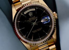 Rolex Day-Date 36 18238 (1999) - Zwart wijzerplaat 36mm Geelgoud