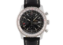 Breitling Navitimer World A24322 (Onbekend (willekeurig serienummer)) - Zwart wijzerplaat 46mm Staal