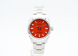 Rolex Oyster Perpetual 31 277200 (2021) - Rood wijzerplaat 31mm Staal