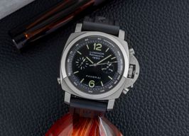 Panerai Luminor 1950 3 Days Chrono Flyback PAM00213 (Unknown (random serial)) - Black dial 44 mm Steel case