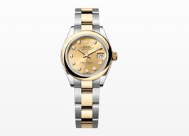 Rolex Lady-Datejust 279163 (2024) - Champagne wijzerplaat 28mm Goud/Staal