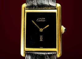 Cartier Tank Tank (1990) - Zwart wijzerplaat 23mm Goud/Staal