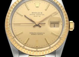 Rolex Oyster Perpetual Date 15053 (1988) - Champagne dial 34 mm Gold/Steel case