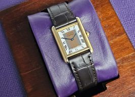 Cartier Tank Vermeil 590005 (Onbekend (willekeurig serienummer)) - Wit wijzerplaat 23mm Zilver
