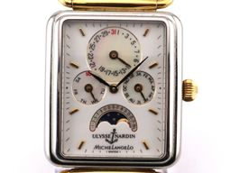 Ulysse Nardin Michelangelo 164 (Unknown (random serial)) - White dial 29 mm Gold/Steel case