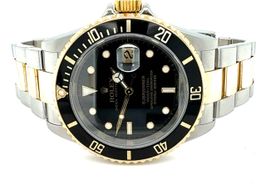 Rolex Submariner Date 16613 (2007) - Zwart wijzerplaat 40mm Goud/Staal