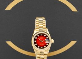Rolex Lady-Datejust 69178 (1990) - Red dial 26 mm Yellow Gold case