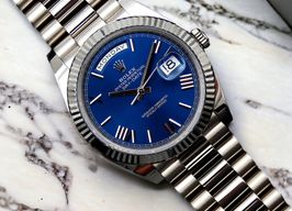 Rolex Day-Date 40 228239 (2018) - Blue dial 40 mm White Gold case