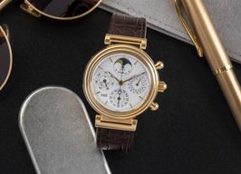 IWC Da Vinci Perpetual Calendar IW375001 (1990) - Wit wijzerplaat 39mm Geelgoud
