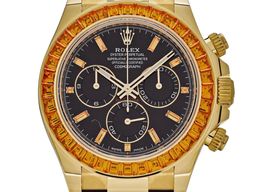 Rolex Daytona 116588SACO (Unknown (random serial)) - Black dial 40 mm Yellow Gold case