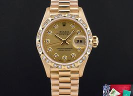 Rolex Lady-Datejust 69258 (1993) - Champagne wijzerplaat 26mm Geelgoud