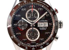 TAG Heuer Carrera Calibre 16 CV2A1S.FC6236 (Onbekend (willekeurig serienummer)) - Bruin wijzerplaat 43mm Staal