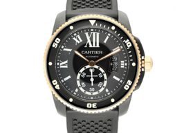 Cartier Calibre de Cartier Diver 3729 (2017) - Zwart wijzerplaat 42mm Goud/Staal