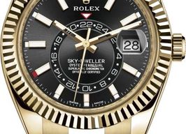 Rolex Sky-Dweller 326938-0004 (Onbekend (willekeurig serienummer)) - Zwart wijzerplaat 42mm Geelgoud