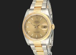Rolex Datejust 36 116233 (2011) - Champagne dial 36 mm Gold/Steel case