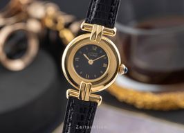 Cartier Tank Vermeil 590002 (1990) - Black dial 24 mm Silver case