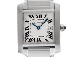 Cartier Tank Française 2465 (2006) - White dial 25 mm Steel case