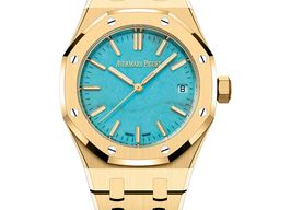 Audemars Piguet Royal Oak Selfwinding 15550BA.OO.1356BA.01 (2025) - Turquoise wijzerplaat 37mm Geelgoud