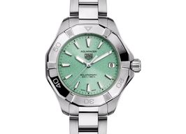 TAG Heuer Aquaracer Lady WBP1315.BA0005 (2024) - Groen wijzerplaat 34mm Staal