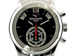 Patek Philippe Annual Calendar Chronograph 5960/1A-010 (2018) - Zwart wijzerplaat 41mm Staal