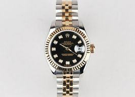 Rolex Lady-Datejust 179173 (2009) - Black dial 26 mm Gold/Steel case