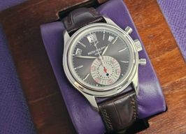Patek Philippe Annual Calendar Chronograph 5960P-001 (2006) - Grijs wijzerplaat 41mm Platina