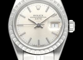 Rolex Oyster Perpetual Lady Date 69240 (1990) - Zilver wijzerplaat 26mm Staal